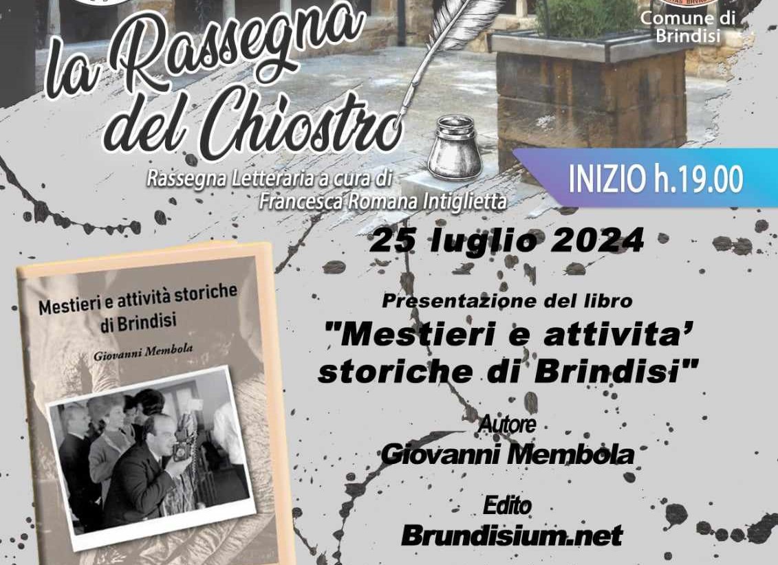 Brindisi: Presentazione del libro “Mestieri e attività storiche di Brindisi”