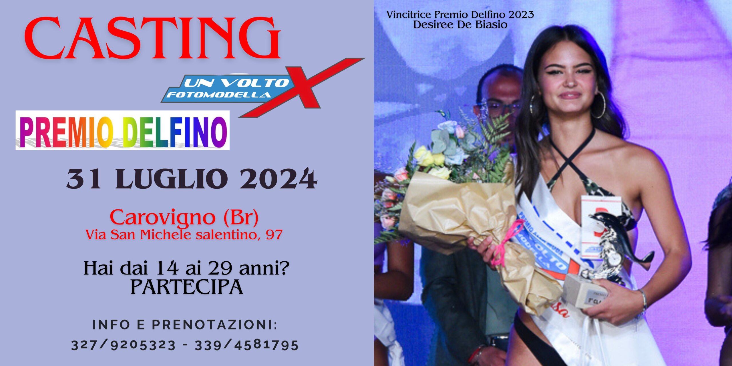 Carovigno: Casting per la 23° edizione del Premio Delfino
