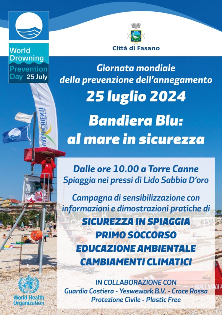 Locandina World Drowning Prevention Day Fasano