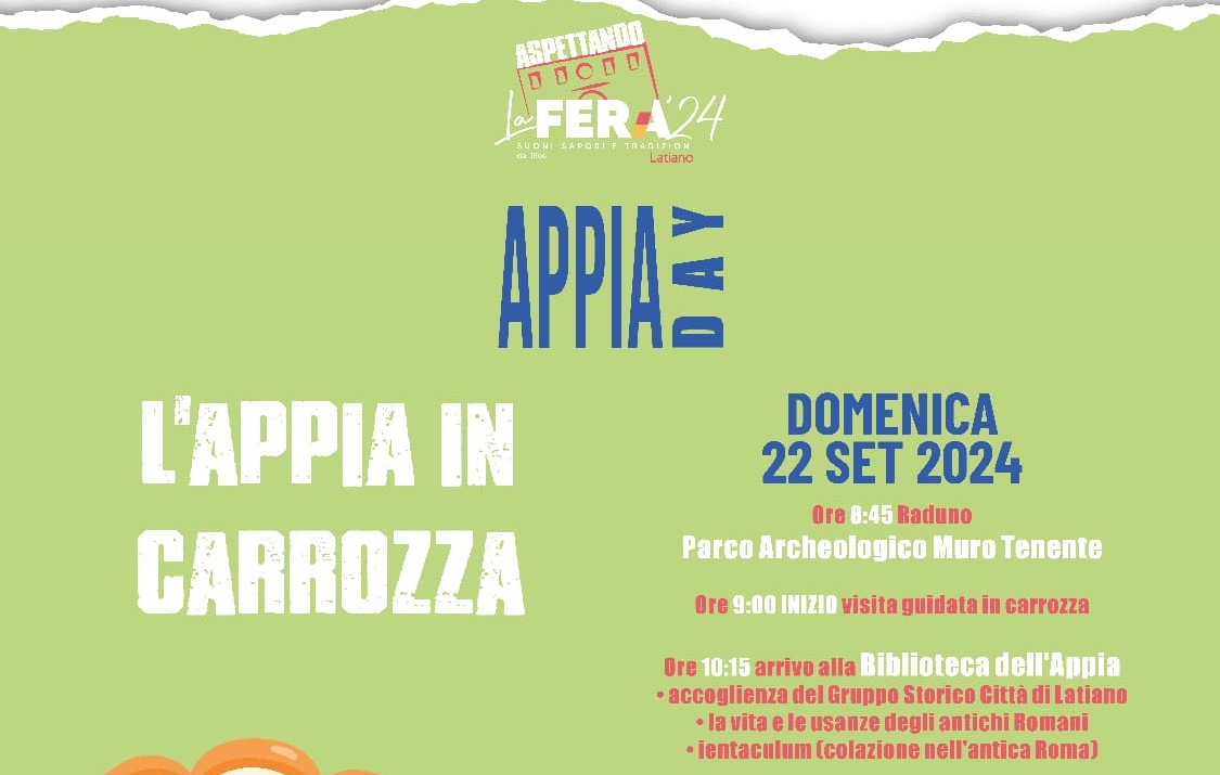 Latiano: Domenica 22 settembre a Muro Tenente appuntamento con l'Appia in Carrozza