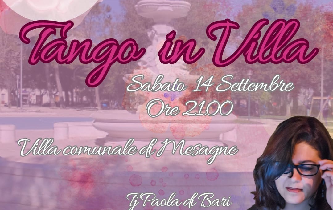 Mesagne Estate, sabato 14 settembre, serata di tango in villa comunale