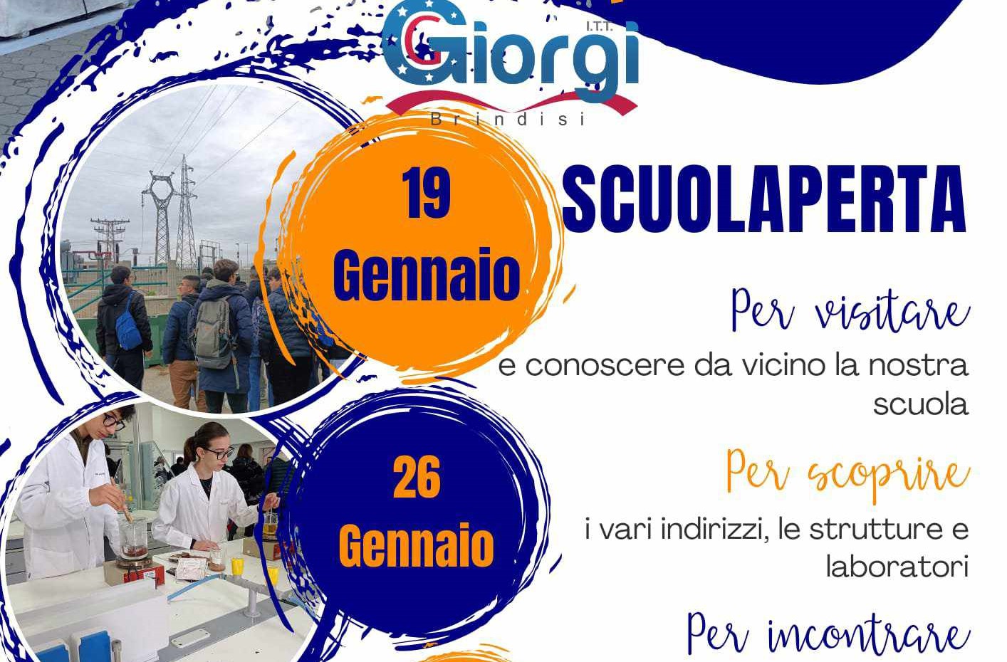 Brindisi: Istituto Tecnico Tecnologico Giorgi. Nuovo appuntamento con ScuolAperta